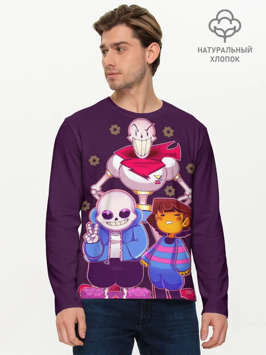 Мужской лонгслив базовый / Персонажи Undertale (P007_P004ooo1885339, P004ooo1885339)