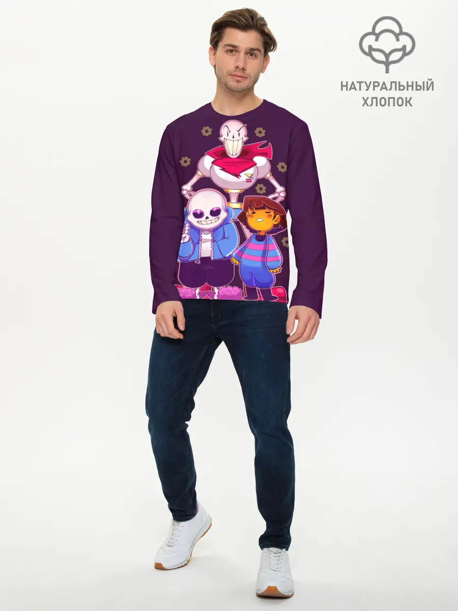 Мужской лонгслив базовый / Персонажи Undertale (P007_P004ooo1885339, P004ooo1885339)