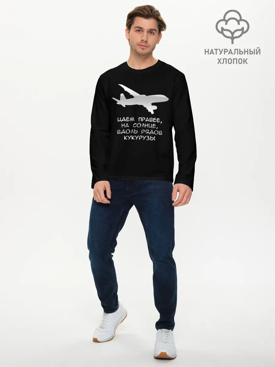 Мужской лонгслив базовый / Идем правее на солнце (P007_P004ooo1886727, P004ooo1886727)