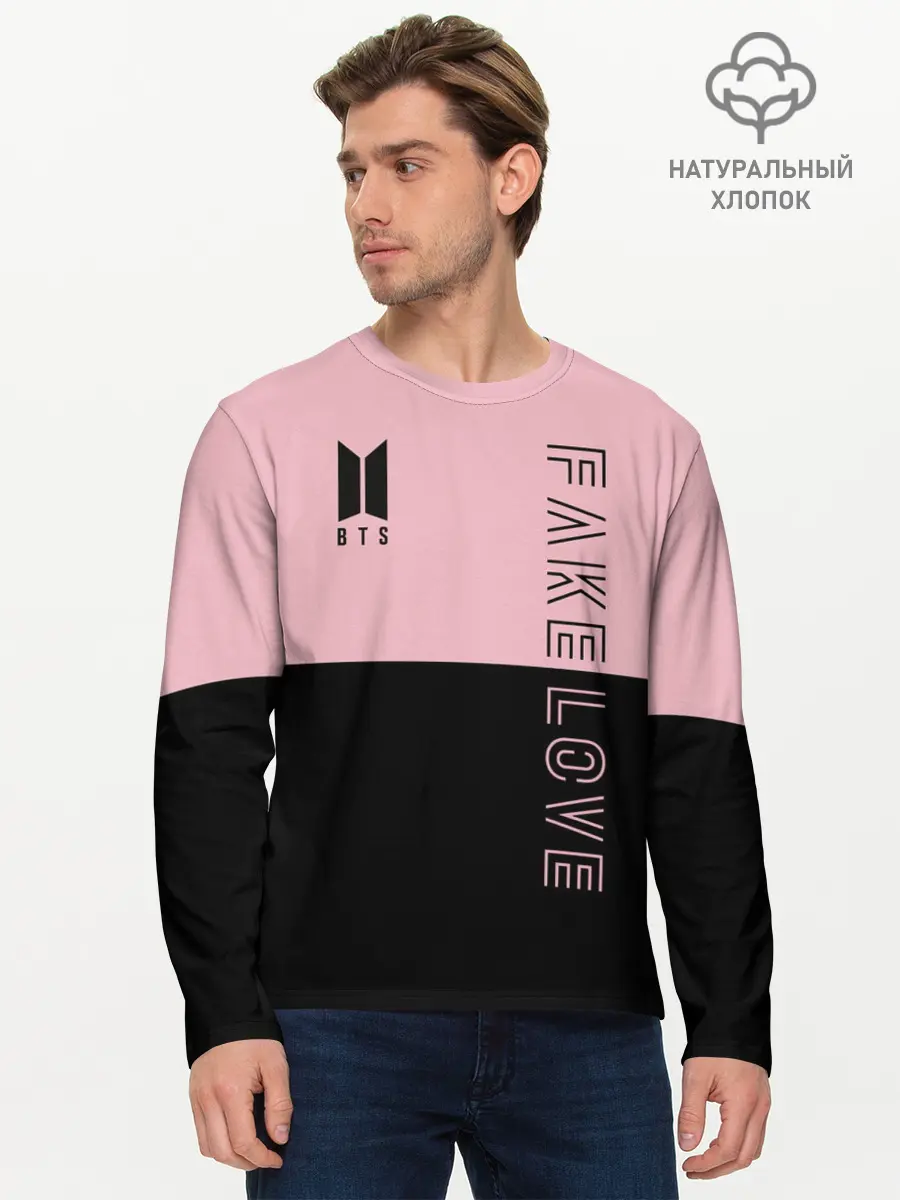 Мужской лонгслив базовый / BTS Fake Love (P007_P004ooo1886739, P004ooo1886739)