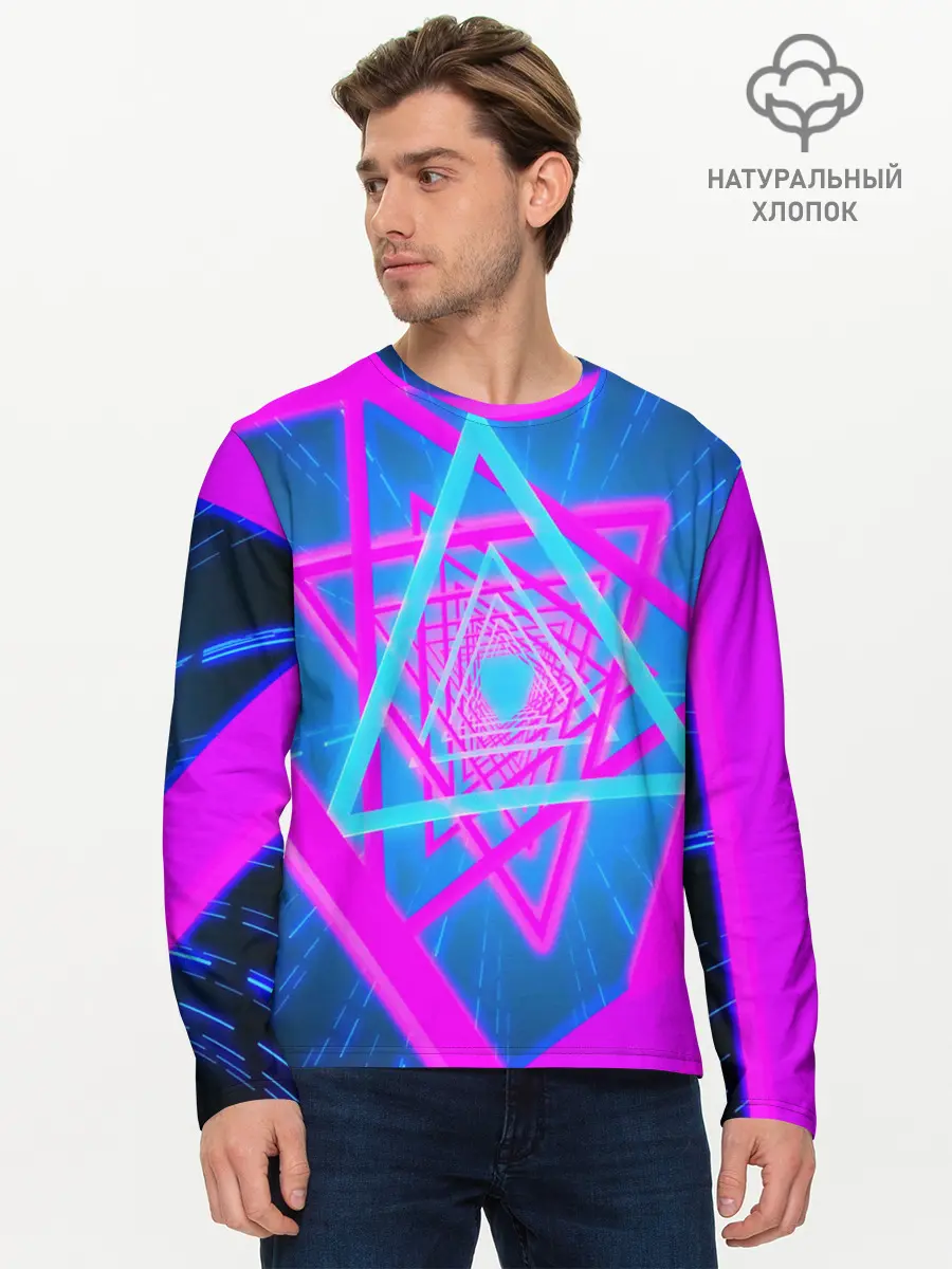 Мужской лонгслив базовый / MUSIC NEON (P007_P004ooo1887361, P004ooo1887361)