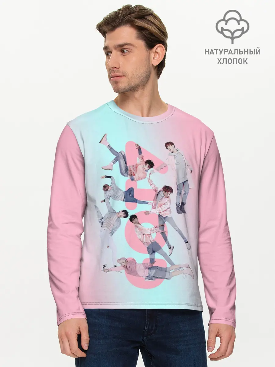 Мужской лонгслив базовый / GOT7 (P007_P004ooo1888865, P004ooo1888865)
