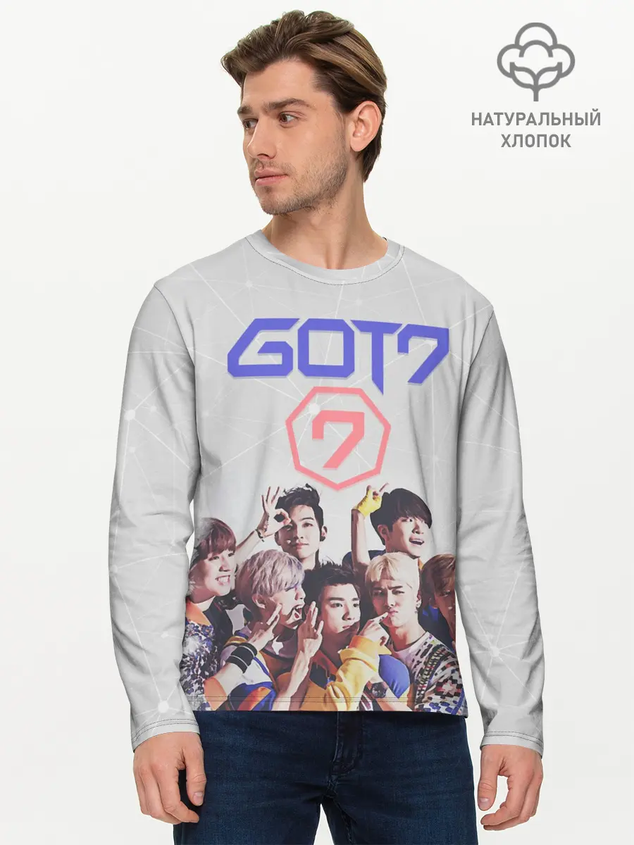 Мужской лонгслив базовый / Got7 (P007_P004ooo1888871, P004ooo1888871)