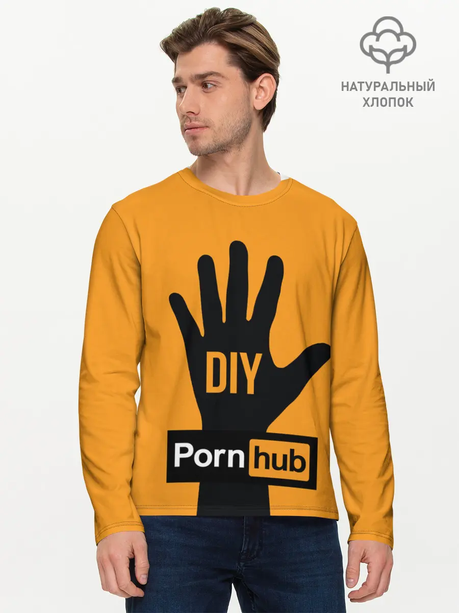 Мужской лонгслив базовый / Pornhub (P007_P004ooo1890035, P004ooo1890035)