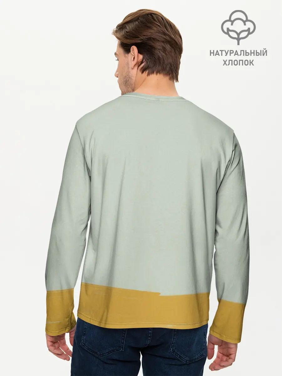 Мужской лонгслив базовый / Подсолнухи (P007_P004ooo1890095, P004ooo1890095)