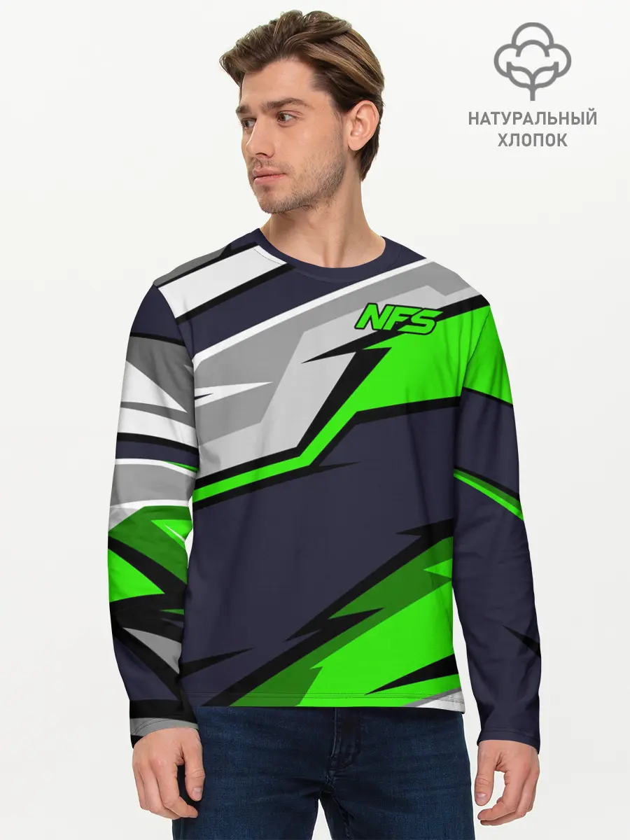 Мужской лонгслив базовый / Need for Speed (P007_P004ooo1892243, P004ooo1892243)
