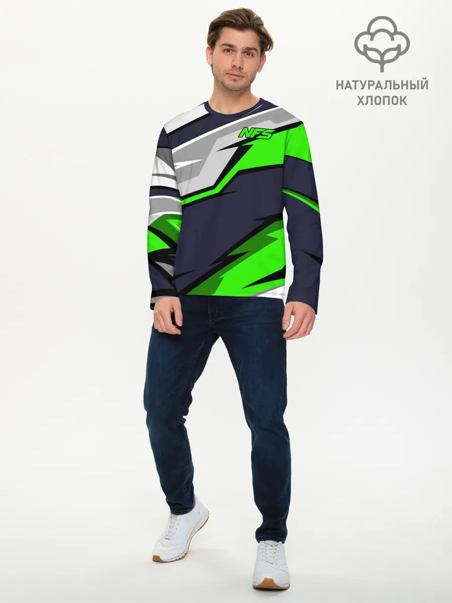 Мужской лонгслив базовый / Need for Speed (P007_P004ooo1892243, P004ooo1892243)