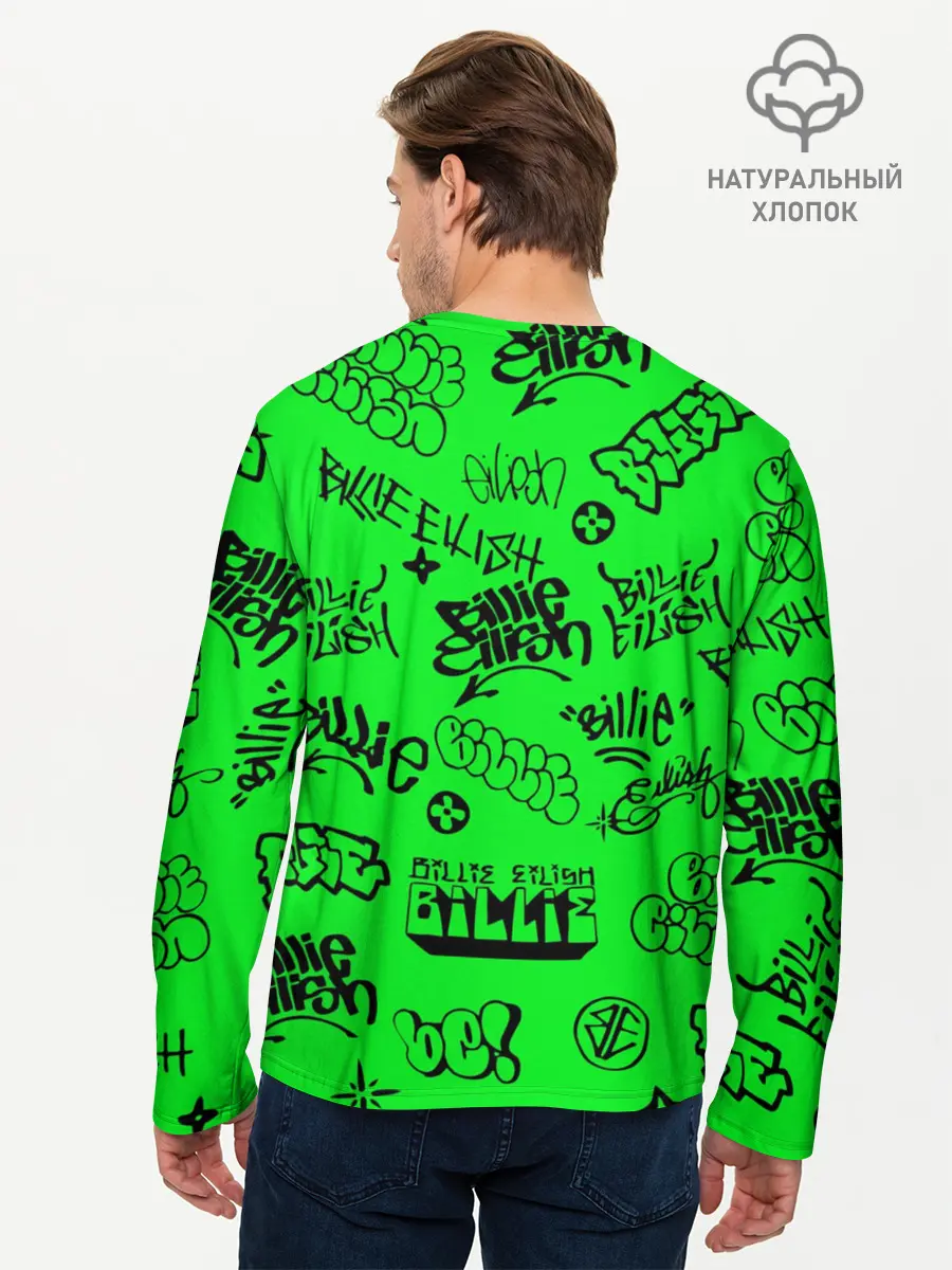 Мужской лонгслив базовый / Billie Eilish graffiti (P007_P004ooo1891105, P004ooo1891105)