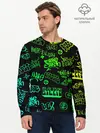 Мужской лонгслив базовый / Billie Eilish Graffiti gradien (P007_P004ooo1891151, P004ooo1891151)
