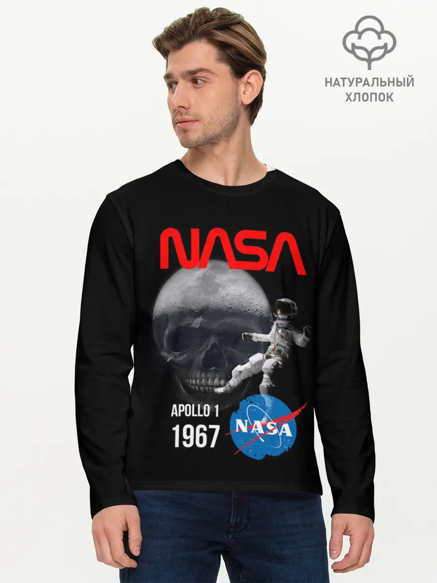 Мужской лонгслив базовый / Nasa Apollo 1 1967 (P007_P004ooo1891165, P004ooo1891165)