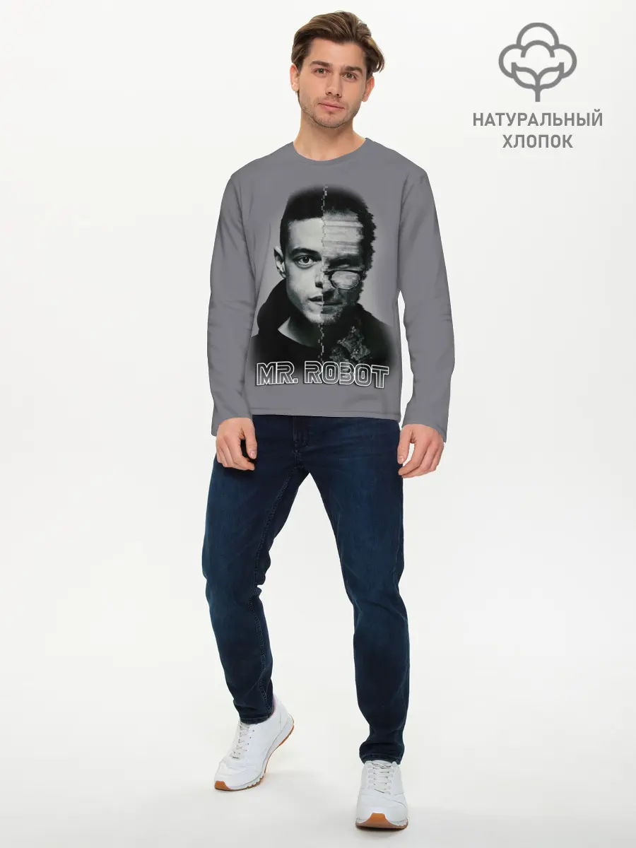 Мужской лонгслив базовый / Мистер Робот (P007_P004ooo1893255, P004ooo1893255)