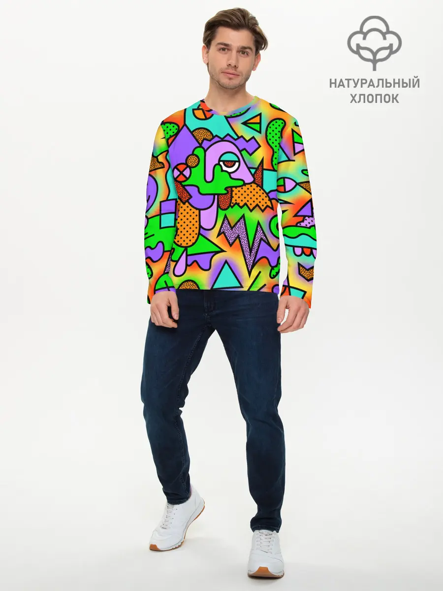 Мужской лонгслив базовый / PSY GEOMETRY (P007_P004ooo1893277, P004ooo1893277)