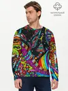 Мужской лонгслив базовый / психоделика (P007_P004ooo1893279, P004ooo1893279)
