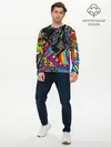 Мужской лонгслив базовый / психоделика (P007_P004ooo1893279, P004ooo1893279)