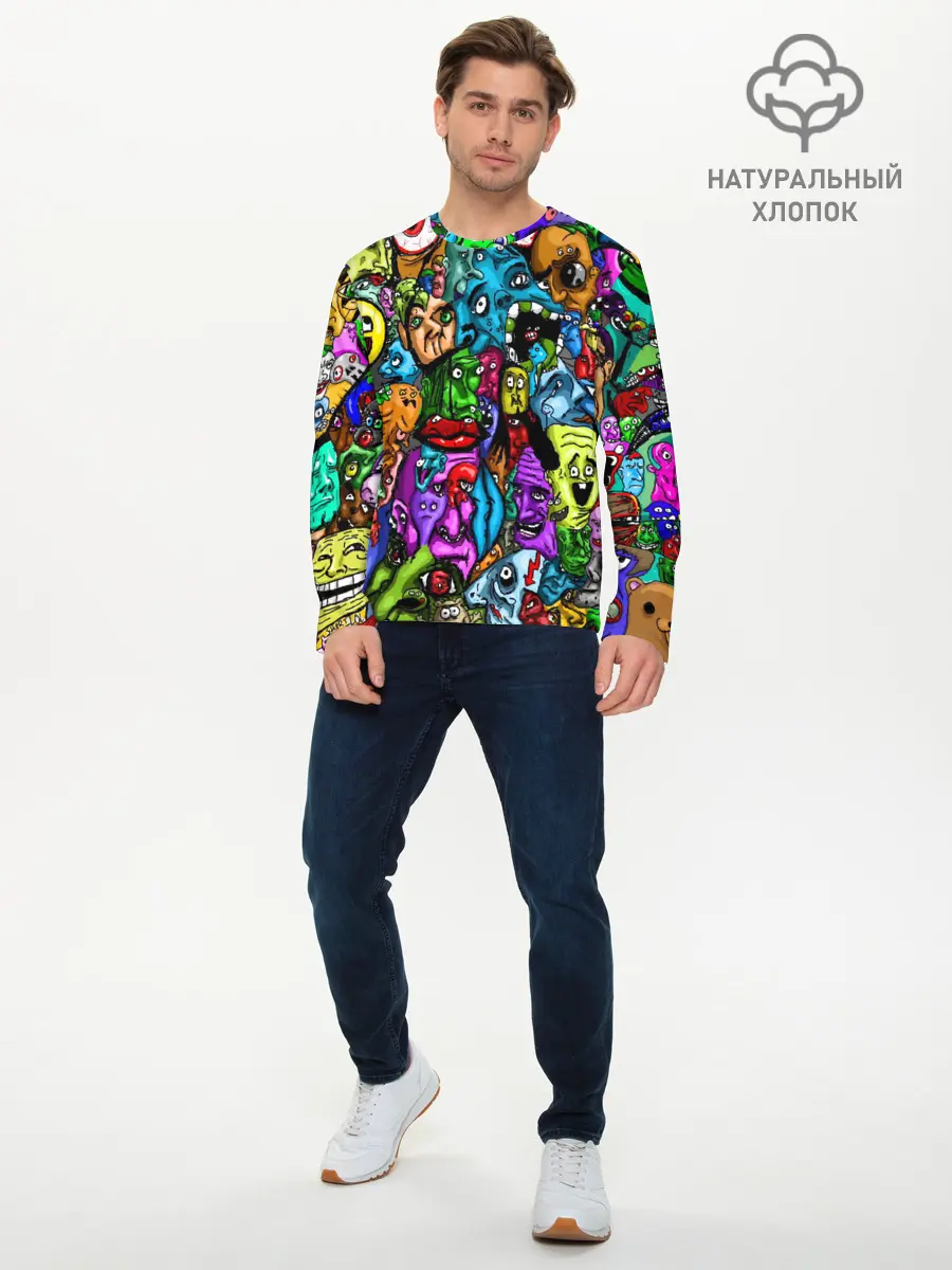 Мужской лонгслив базовый / МЕМЫ (P007_P004ooo1893285, P004ooo1893285)