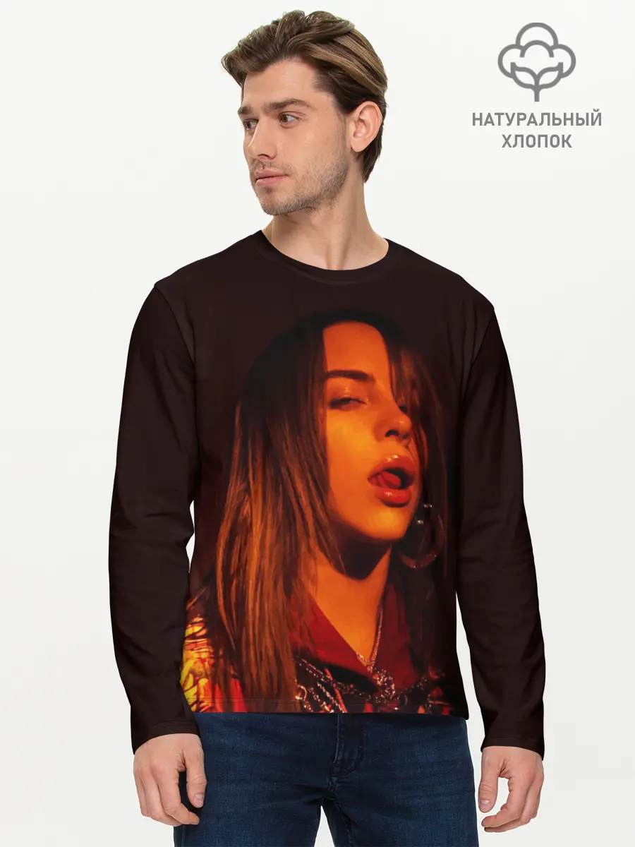 Мужской лонгслив базовый / BILLIE EILISH (P007_P004ooo1894625, P004ooo1894625)