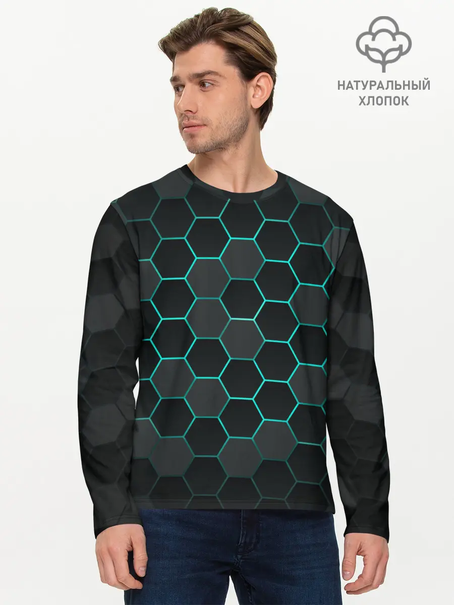 Мужской лонгслив базовый / Big Octagon (P007_P004ooo1898119, P004ooo1898119)