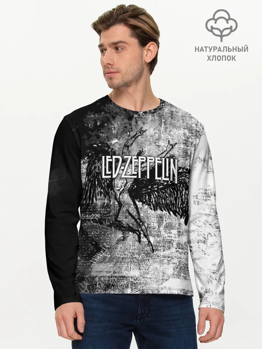 Мужской лонгслив базовый / Led Zeppelin (P007_P004ooo1900139, P004ooo1900139)