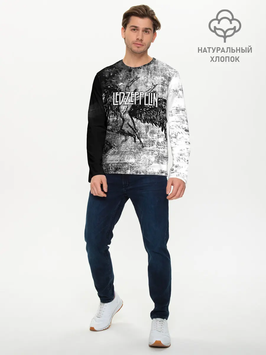 Мужской лонгслив базовый / Led Zeppelin (P007_P004ooo1900139, P004ooo1900139)
