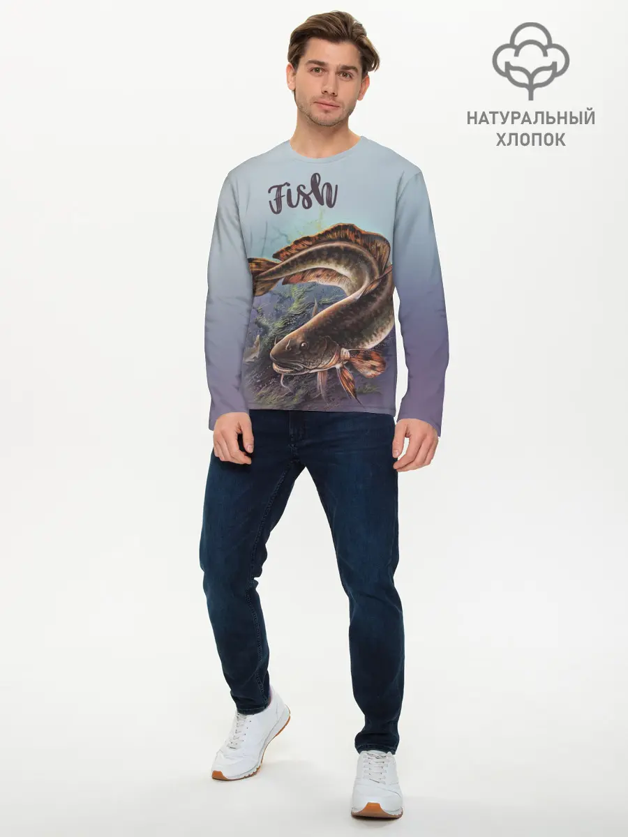 Мужской лонгслив базовый / Fish (P007_P004ooo1900841, P004ooo1900841)