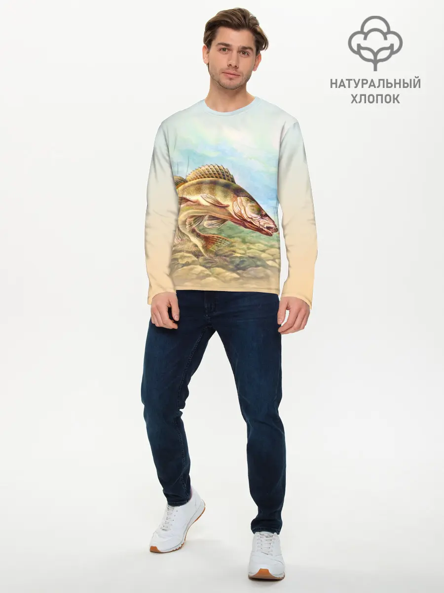 Мужской лонгслив базовый / Рыба (P007_P004ooo1900833, P004ooo1900833)