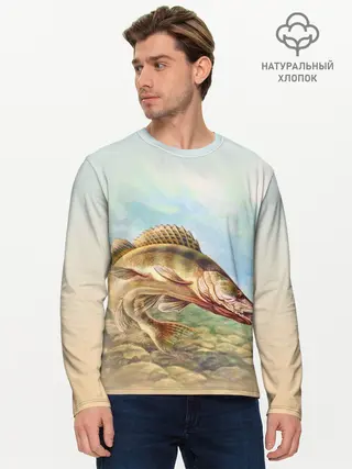 Мужской лонгслив базовый / Рыба
