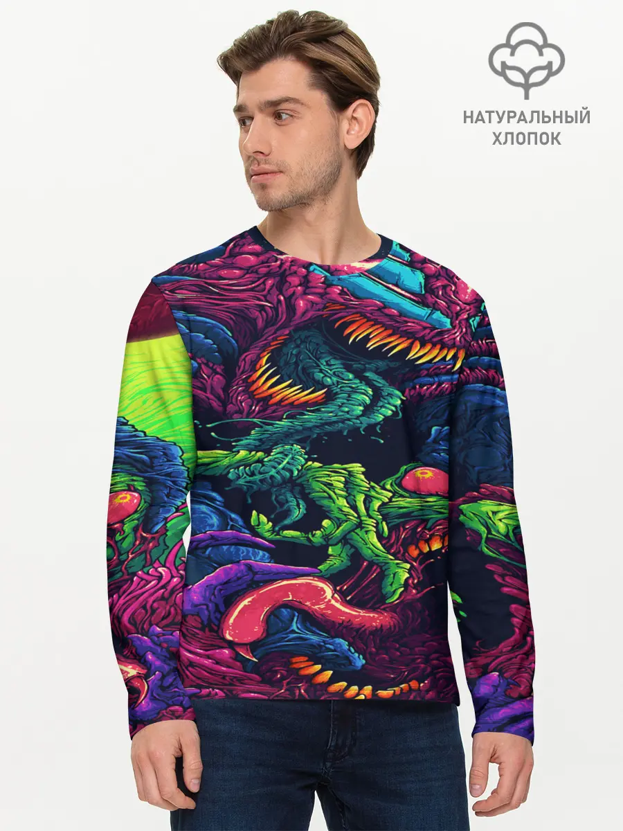 Мужской лонгслив базовый / CS GO hyper beast skin (P007_P004ooo1904775, P004ooo1904775)