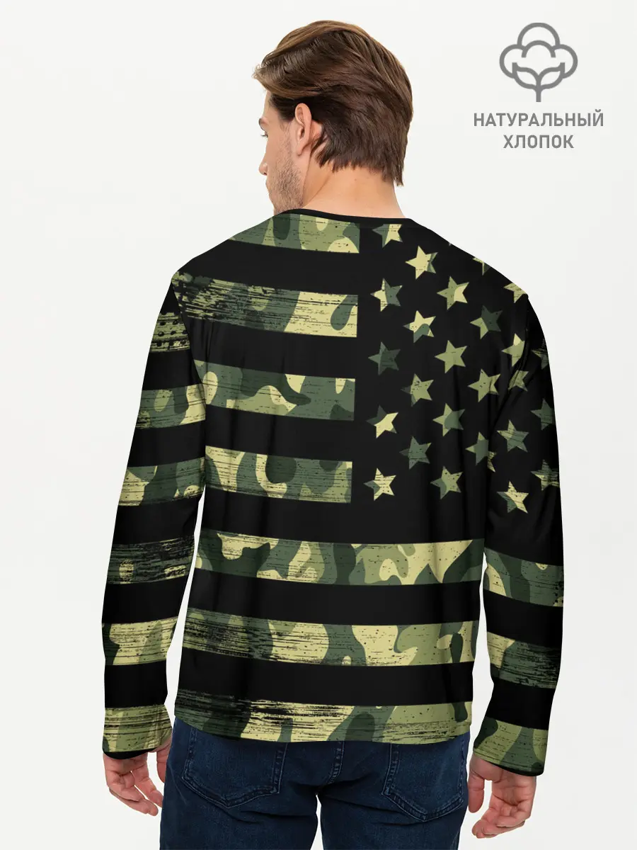 Мужской лонгслив базовый / American Flag Camo (P007_P004ooo1905465, P004ooo1905465)