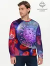 Мужской лонгслив базовый / Лейкоциты и клетка (P007_P004ooo1907613, P004ooo1907613)