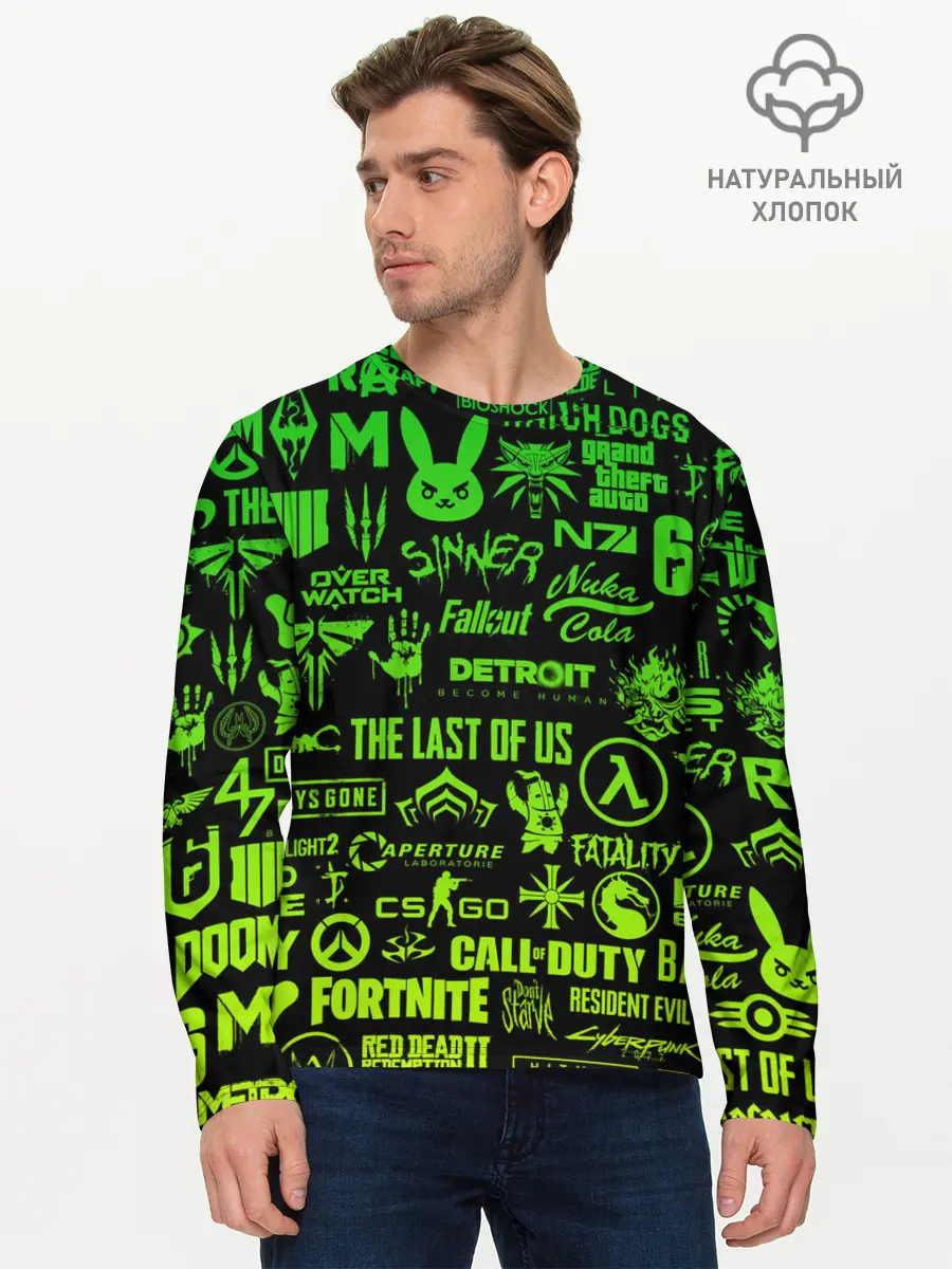 Мужской лонгслив базовый / ЛОГОТИПЫ ИГР (P007_P004ooo1913147, P004ooo1913147)