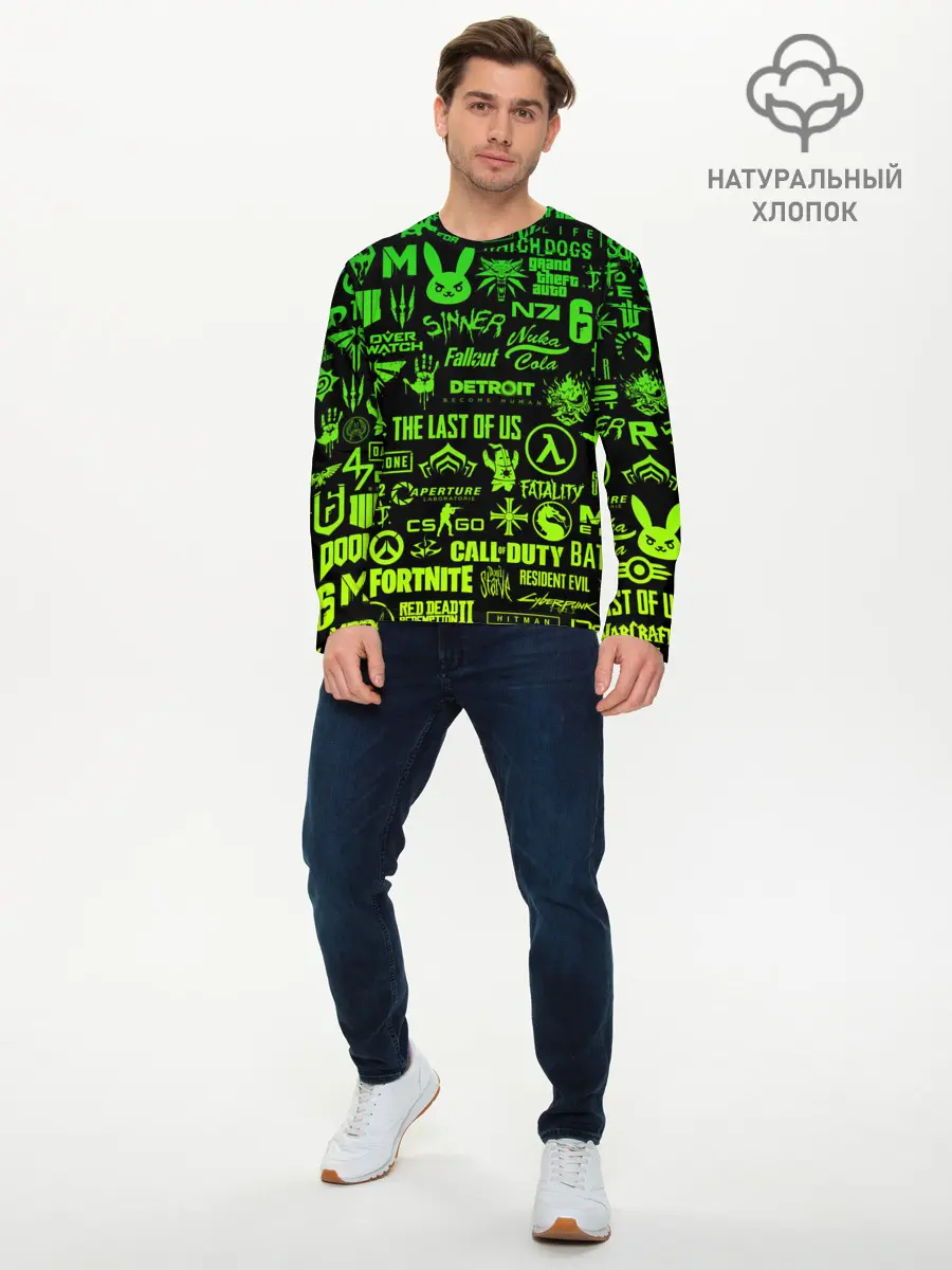 Мужской лонгслив базовый / ЛОГОТИПЫ ИГР (P007_P004ooo1913147, P004ooo1913147)
