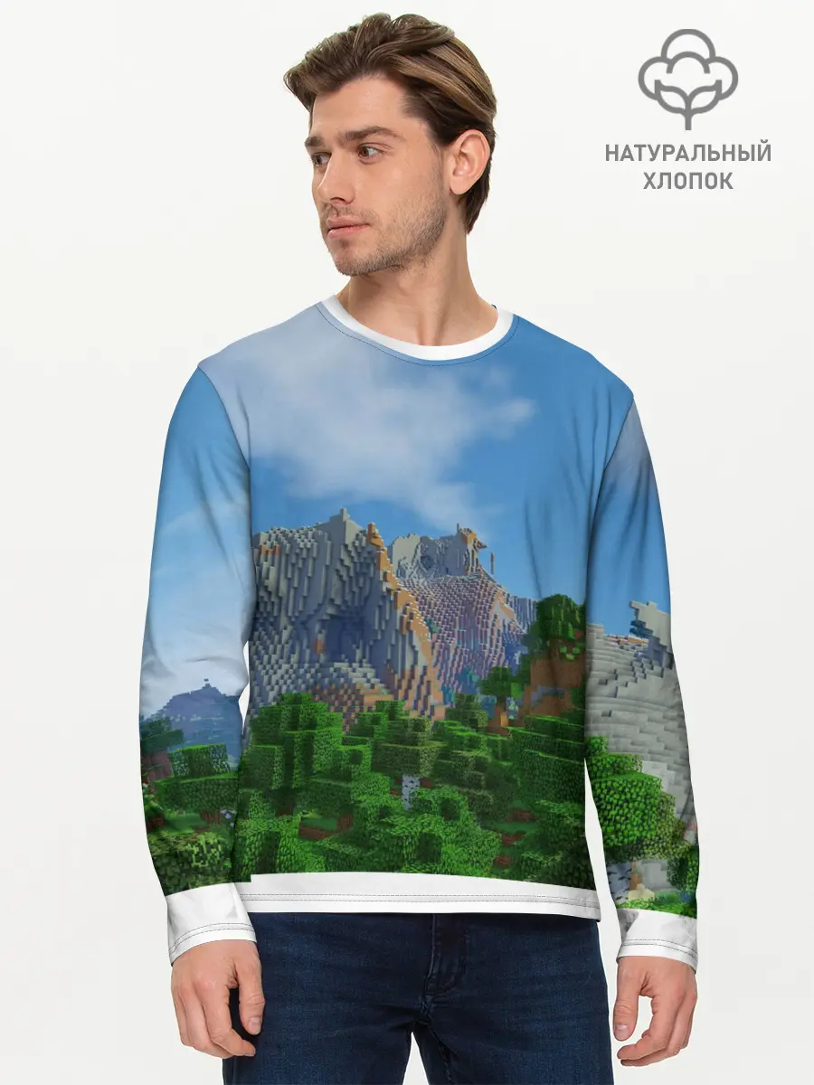 Мужской лонгслив базовый / Minecraft (P007_P004ooo1912813, P004ooo1912813)