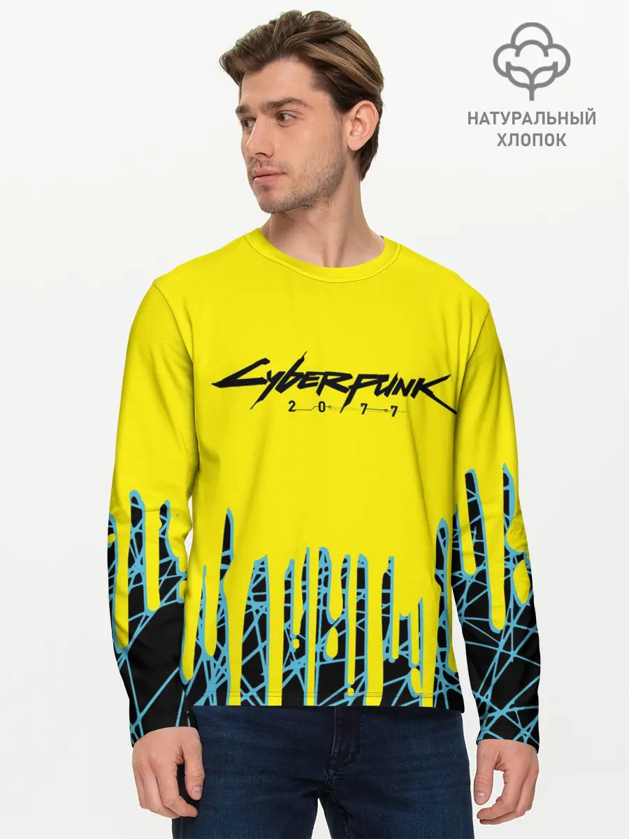 Мужской лонгслив базовый / CYBERPUNK 2077 (P007_P004ooo1912911, P004ooo1912911)