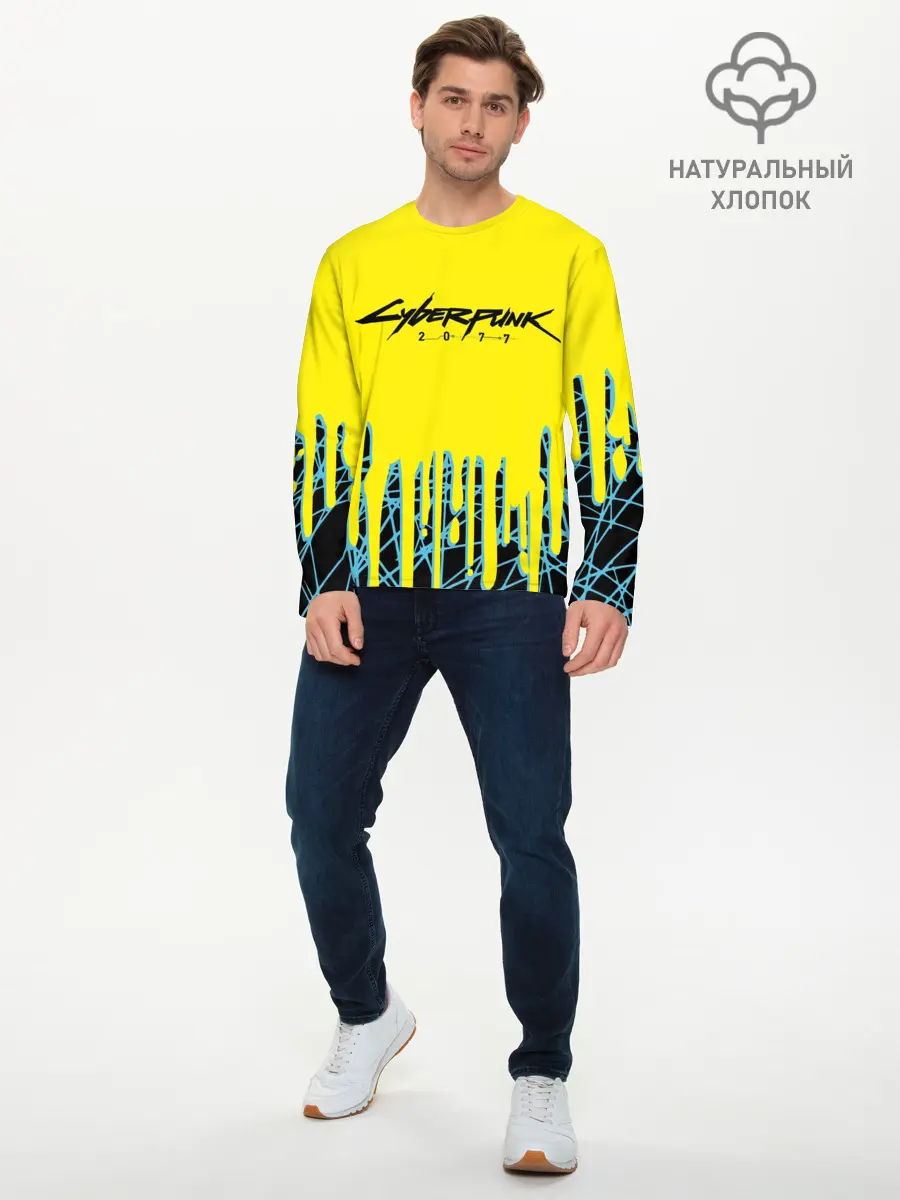 Мужской лонгслив базовый / CYBERPUNK 2077 (P007_P004ooo1912911, P004ooo1912911)