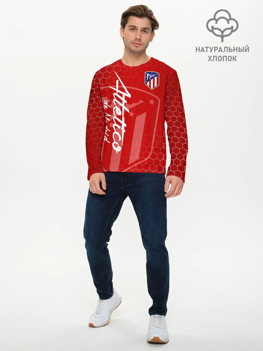Мужской лонгслив базовый / Атлетико Мадрид (P007_P004ooo1914651, P004ooo1914651)