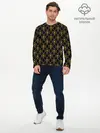 Мужской лонгслив базовый / KILLER QUEEN желтый паттерн (P007_P004ooo1917933, P004ooo1917933)