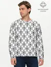 Мужской лонгслив базовый / KILLER QUEEN белый паттерн (P007_P004ooo1918071, P004ooo1918071)