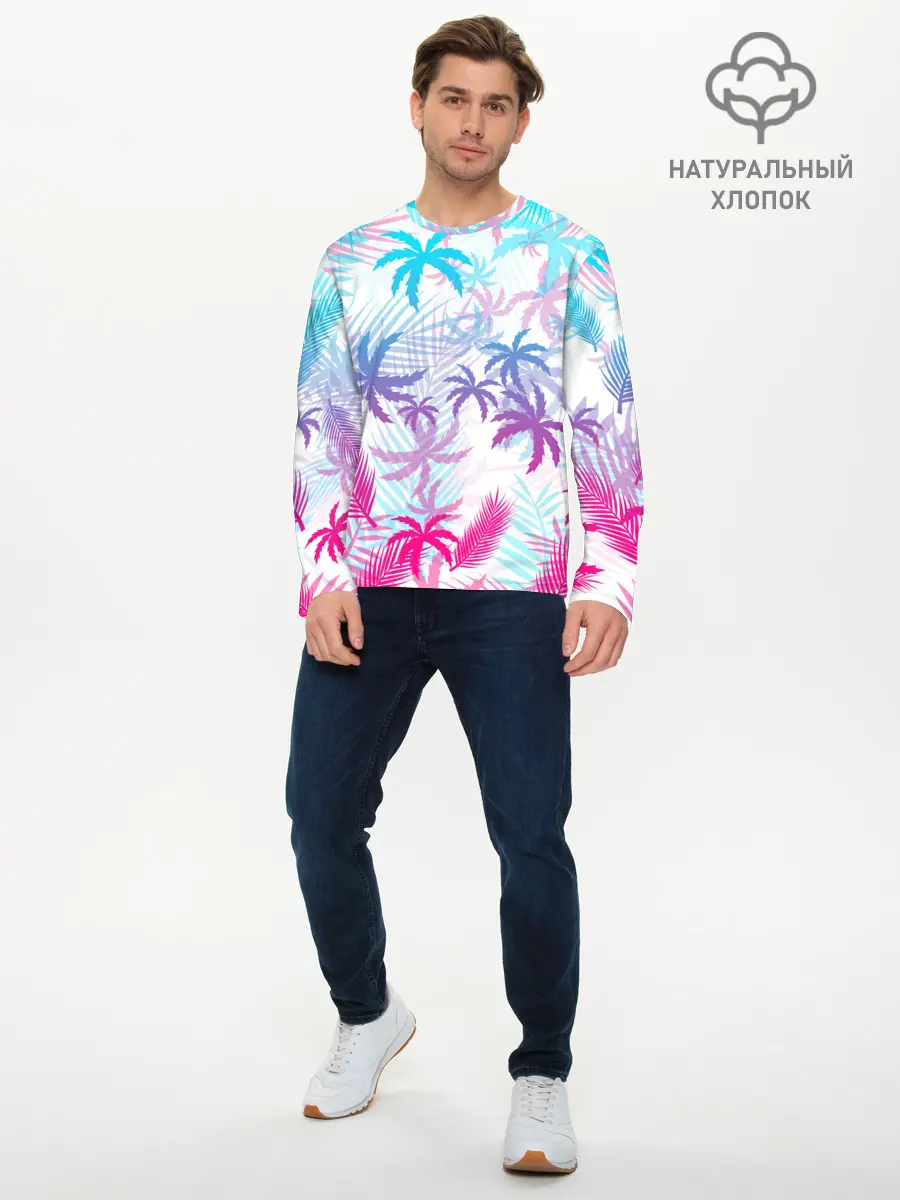 Мужской лонгслив базовый / НЕОНОВЫЕ ПАЛЬМЫ (P007_P004ooo1922387, P004ooo1922387)