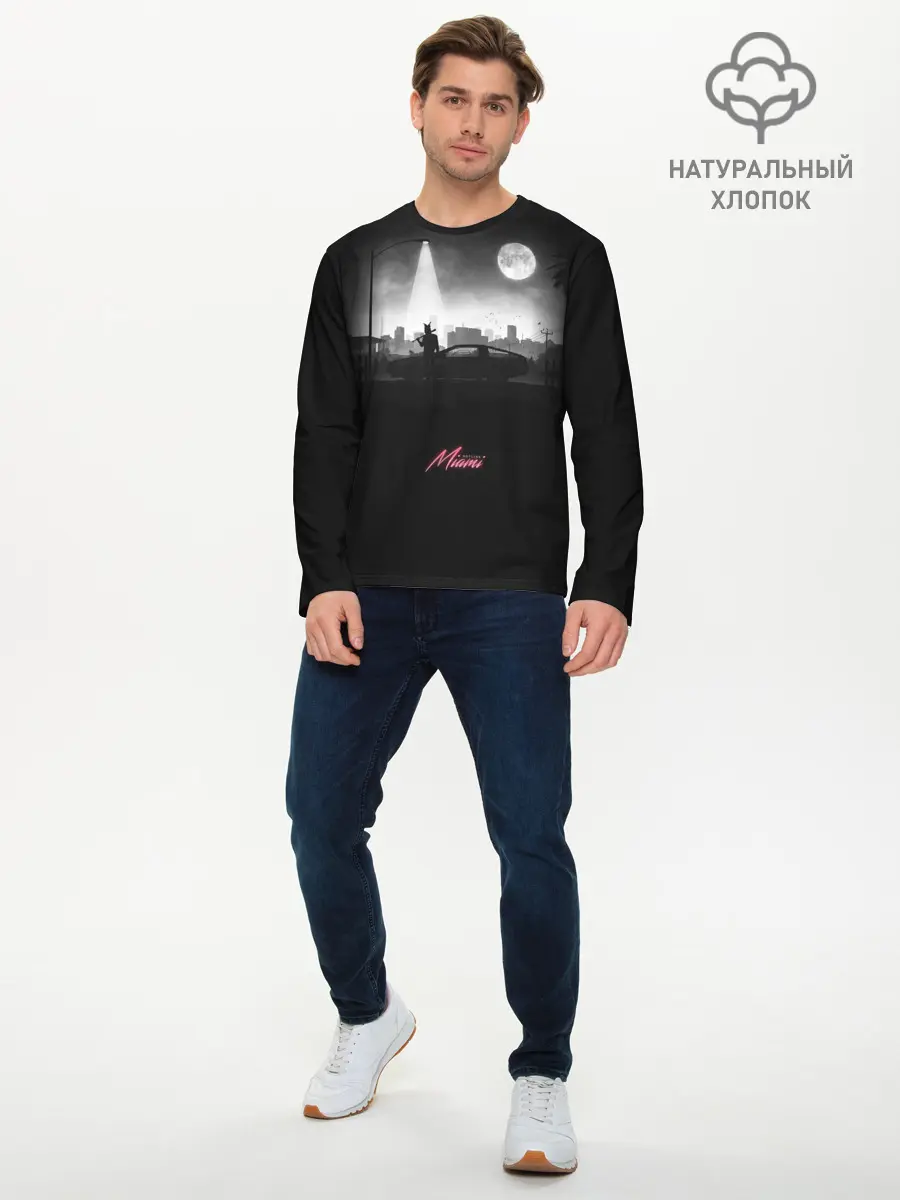 Мужской лонгслив базовый / Miami Black (P007_P004ooo1921683, P004ooo1921683)