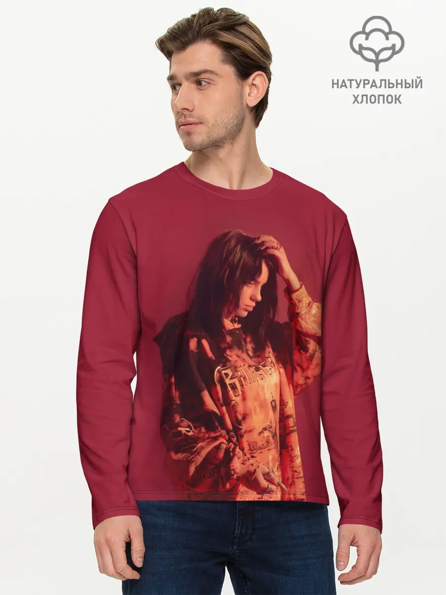 Мужской лонгслив базовый / BILLIE EILISH (P007_P004ooo1924779, P004ooo1924779)