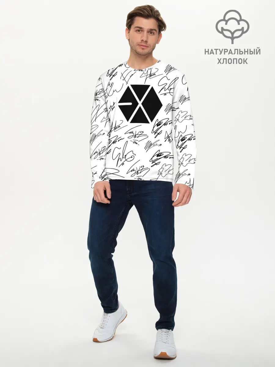 Мужской лонгслив базовый / EXO BAND АВТОГРАФЫ (P007_P004ooo1923407, P004ooo1923407)