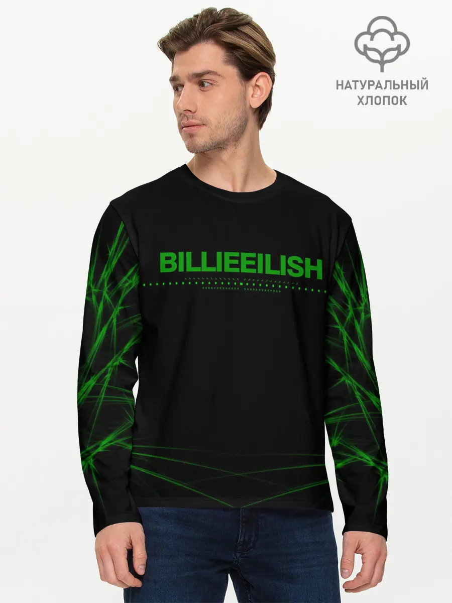 Мужской лонгслив базовый / Billie Eilish. (P007_P004ooo1926843, P004ooo1926843)