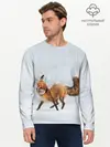 Мужской лонгслив базовый / Зимняя лисичка (P007_P004ooo1936121, P004ooo1936121)
