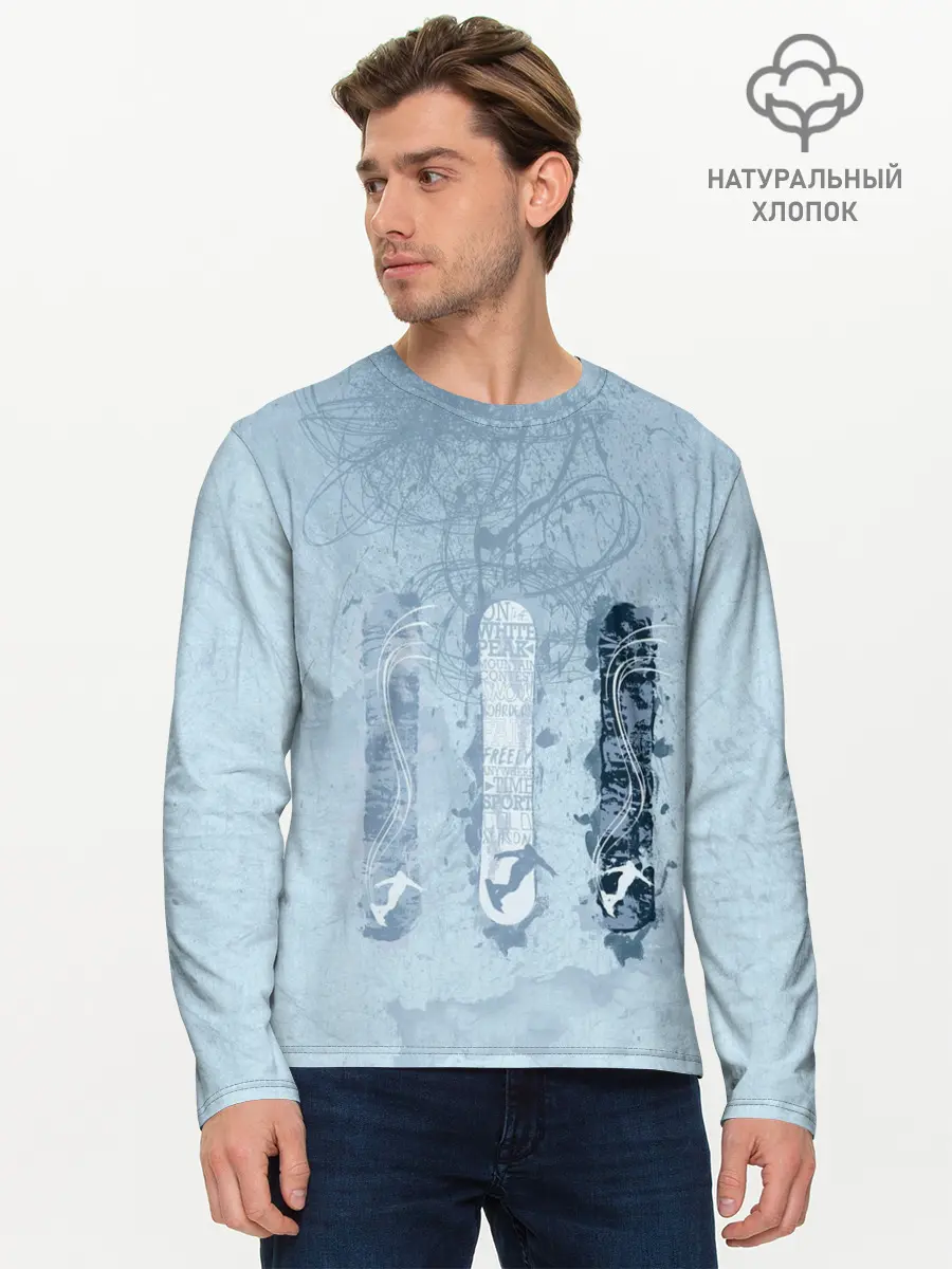 Мужской лонгслив базовый / три сноуборда (P007_P004ooo1935087, P004ooo1935087)