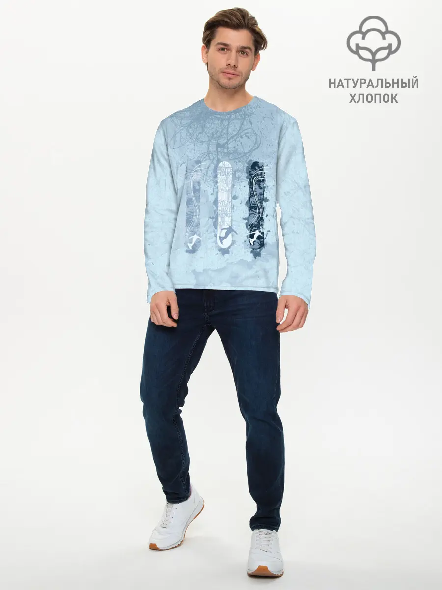 Мужской лонгслив базовый / три сноуборда (P007_P004ooo1935087, P004ooo1935087)