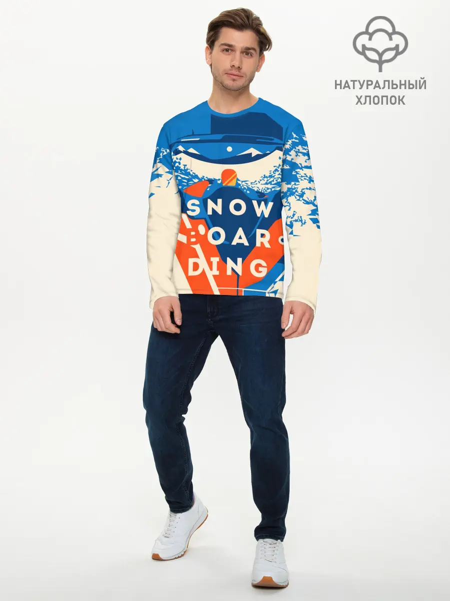 Мужской лонгслив базовый / SNOW BOAR DING (P007_P004ooo1935203, P004ooo1935203)