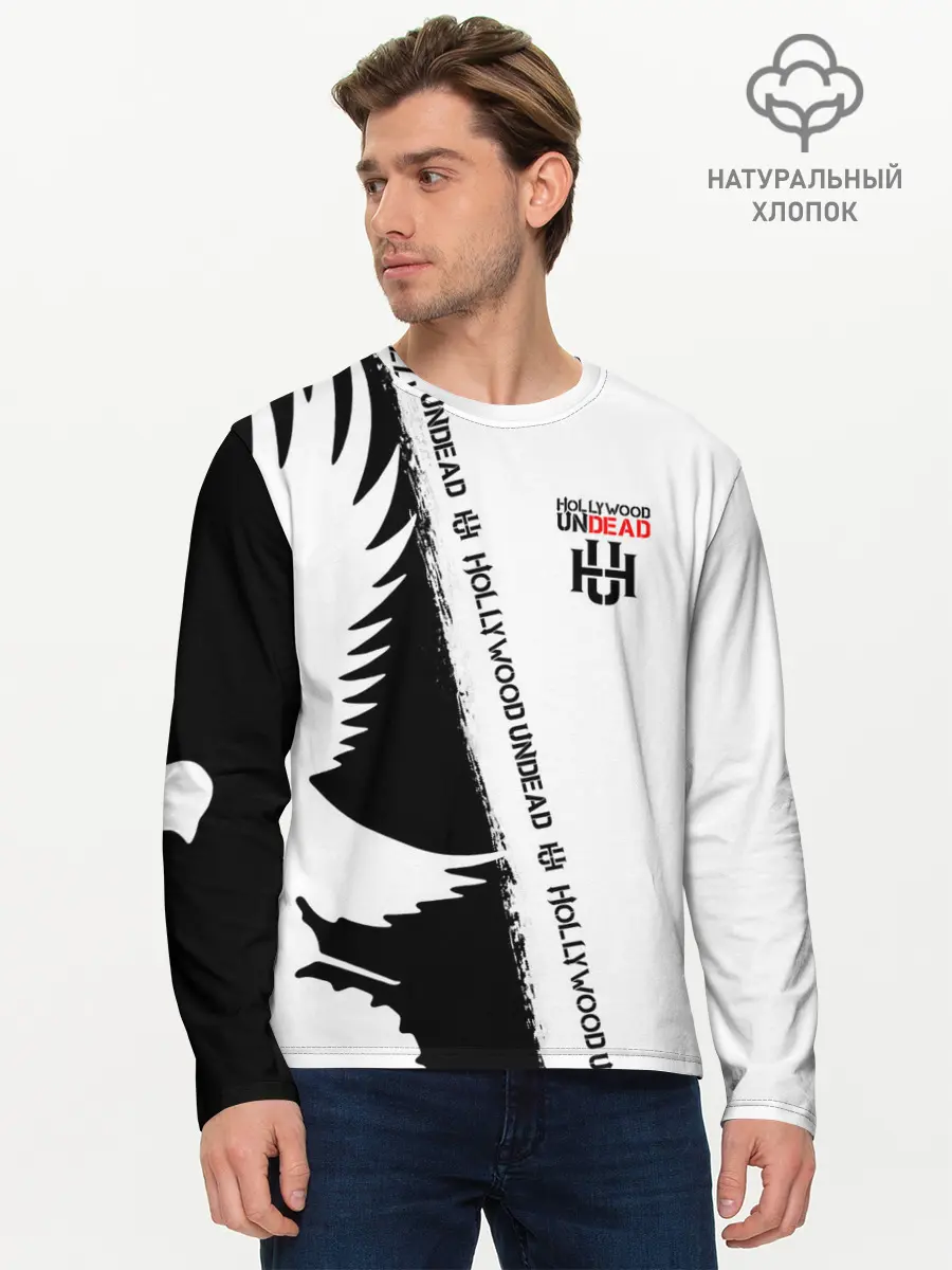 Мужской лонгслив базовый / Hollywood Undead (P007_P004ooo1938145, P004ooo1938145)