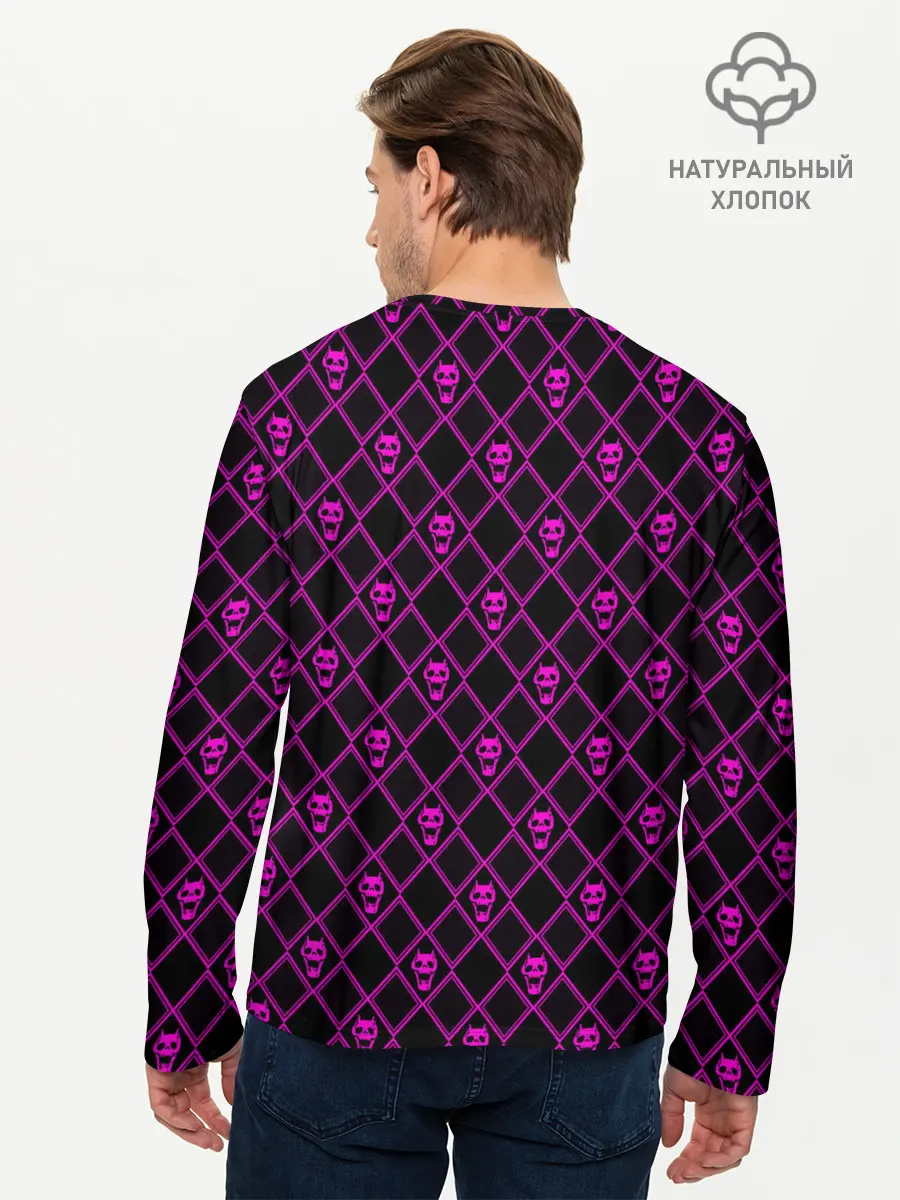 Мужской лонгслив базовый / KILLER QUEEN фиолетовый узор (P007_P004ooo1939017, P004ooo1939017)