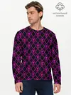 Мужской лонгслив базовый / KILLER QUEEN фиолетовый узор (P007_P004ooo1939017, P004ooo1939017)