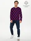 Мужской лонгслив базовый / KILLER QUEEN фиолетовый узор (P007_P004ooo1939017, P004ooo1939017)